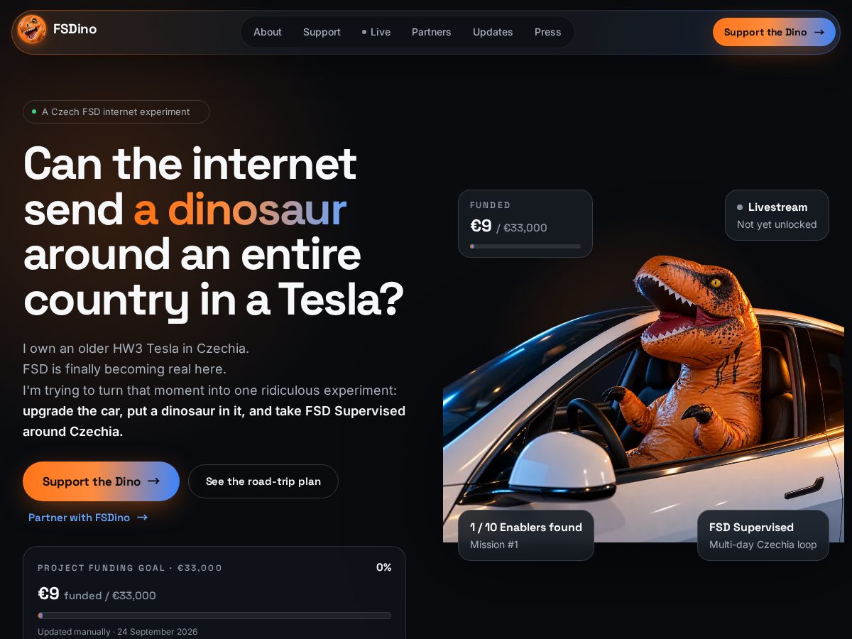 Landing-page snapshot of fsdino.tech