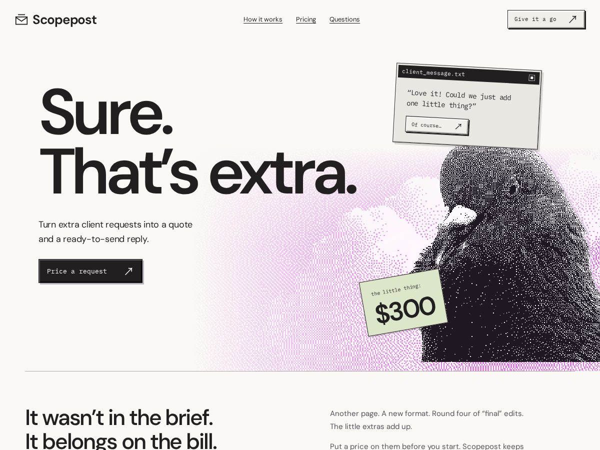 Landing-page snapshot of getscopepost.com