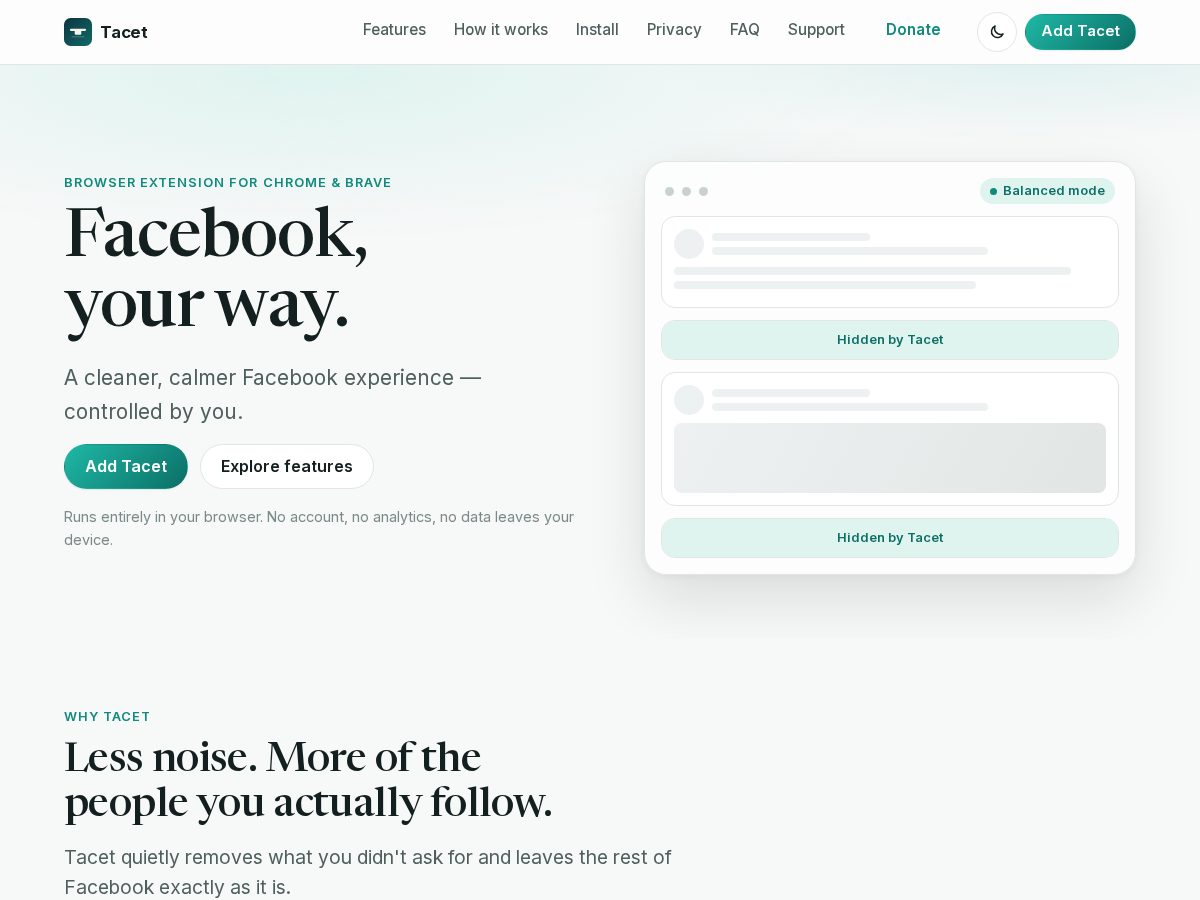 Landing-page snapshot of gettacet.com