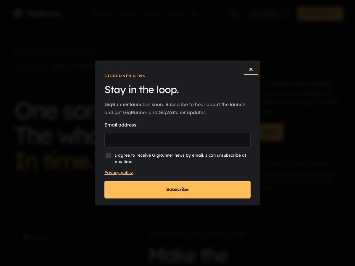 Landing-page snapshot of gigrunner.studio
