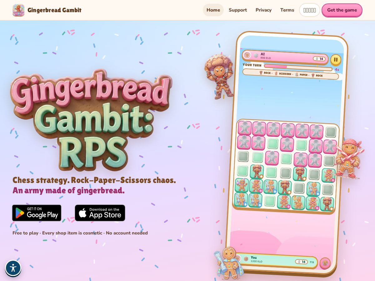 Landing-page snapshot of gingerbreadgambit.com