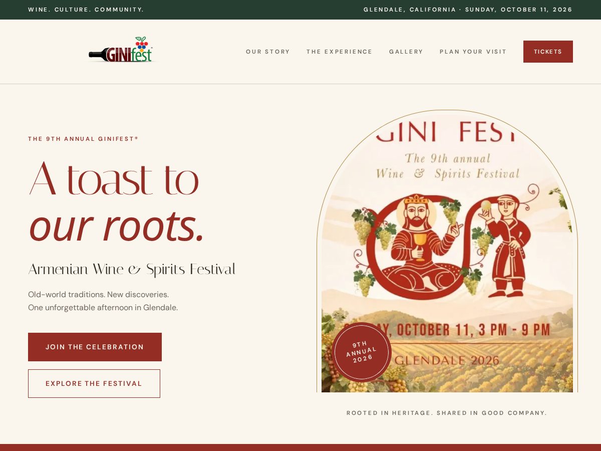 Landing-page snapshot of ginifest.club