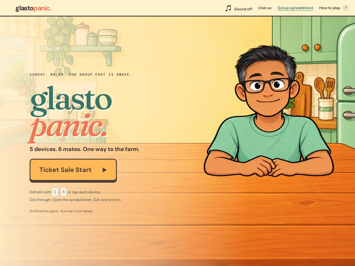 Landing-page snapshot of glastopanic.com