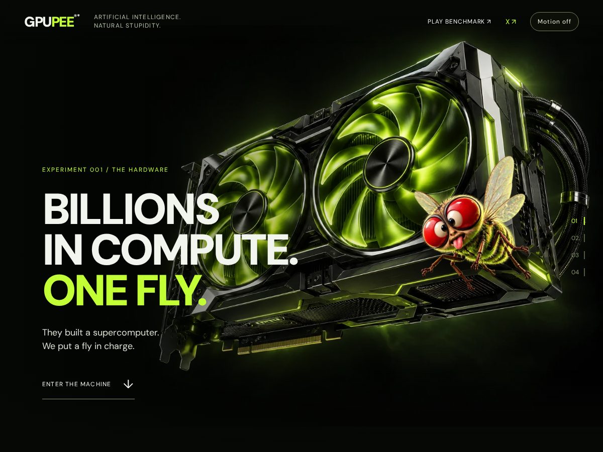Landing-page snapshot of gpupee.fun