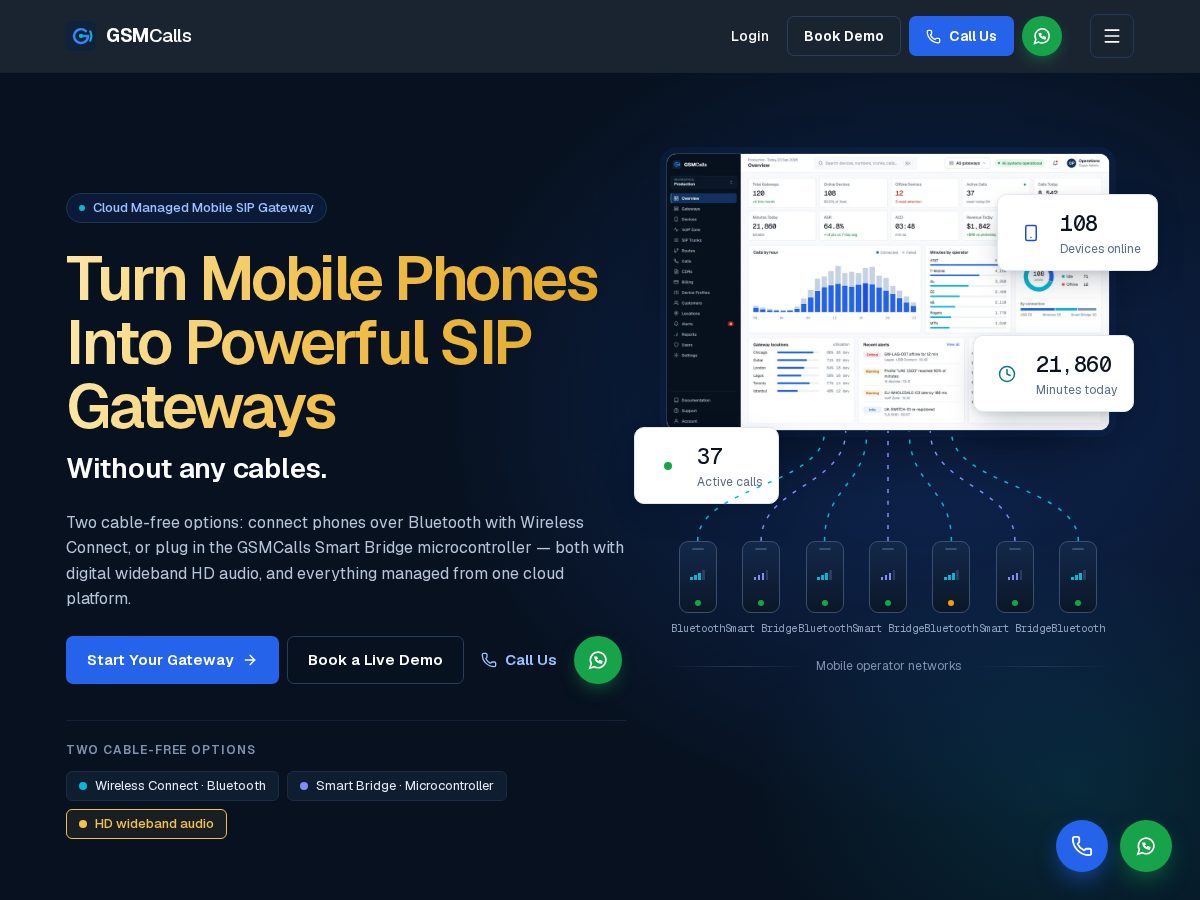 Landing-page snapshot of gsmcalls.net