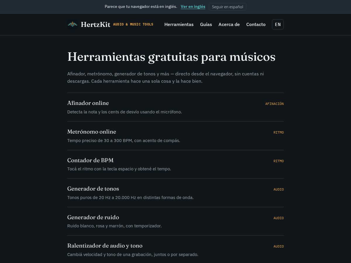 Landing-page snapshot of hertzkit.com