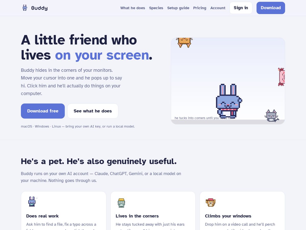 Landing-page snapshot of hibuddy.site