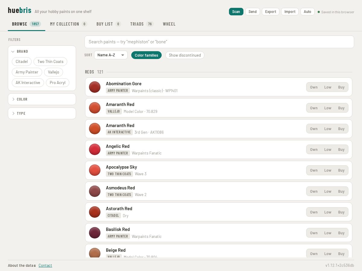 Landing-page snapshot of huebris.app