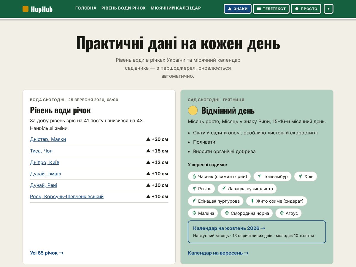 Landing-page snapshot of huphub.link