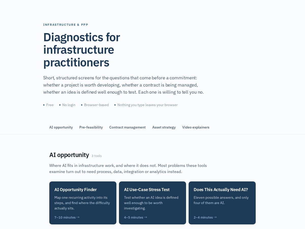 Landing-page snapshot of infradiagnostic.com