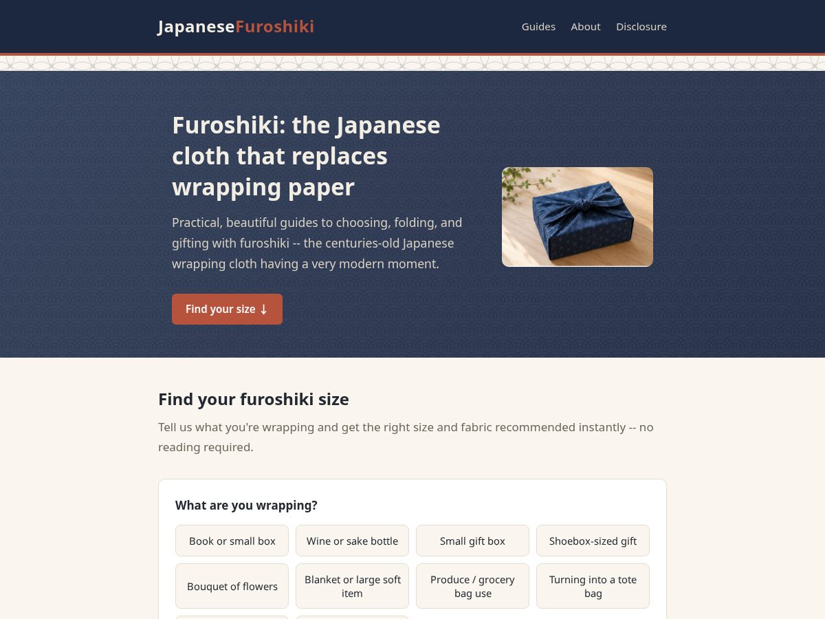Landing-page snapshot of japanese-furoshiki.com
