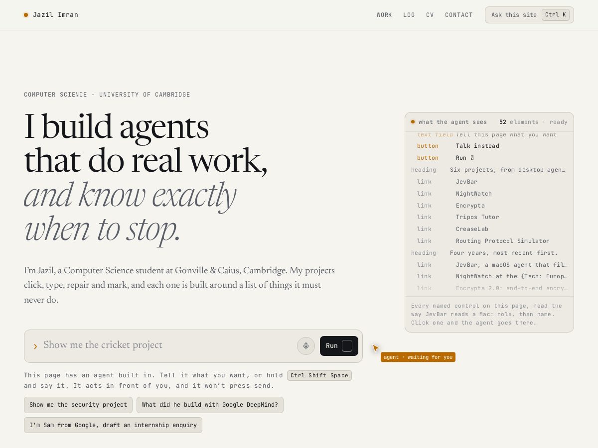 Landing-page snapshot of jazilimran.com