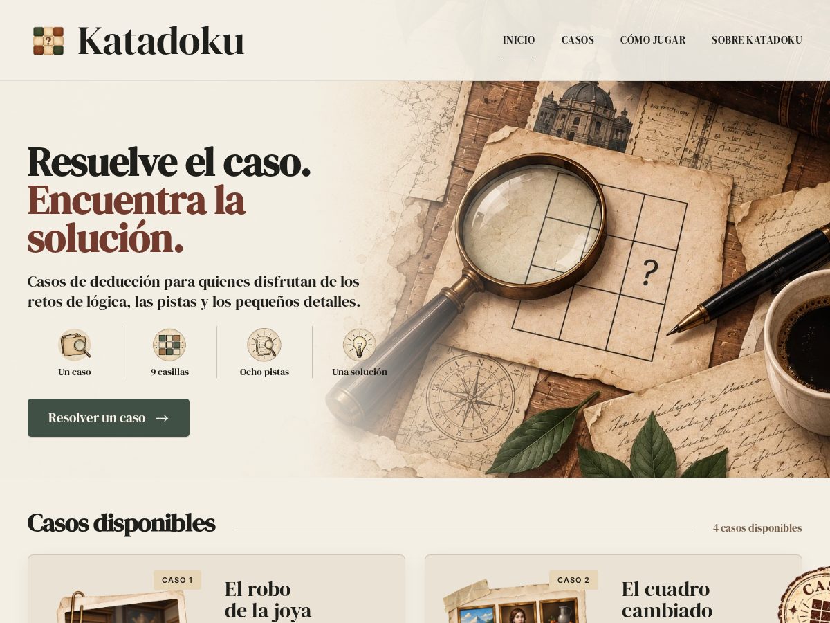 Landing-page snapshot of katadoku.com