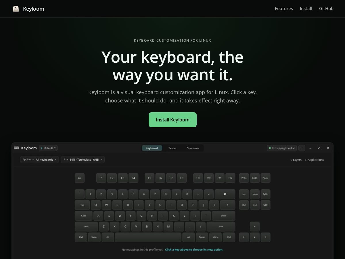 Landing-page snapshot of keyloom.net