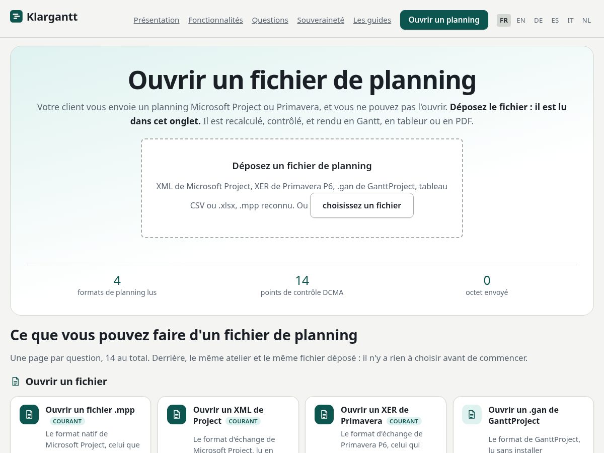 Landing-page snapshot of klargantt.com