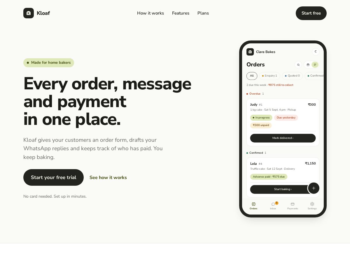 Landing-page snapshot of kloaf.com