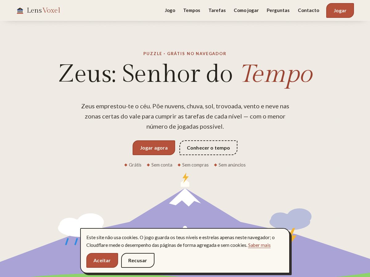 Landing-page snapshot of lensvoxel.com