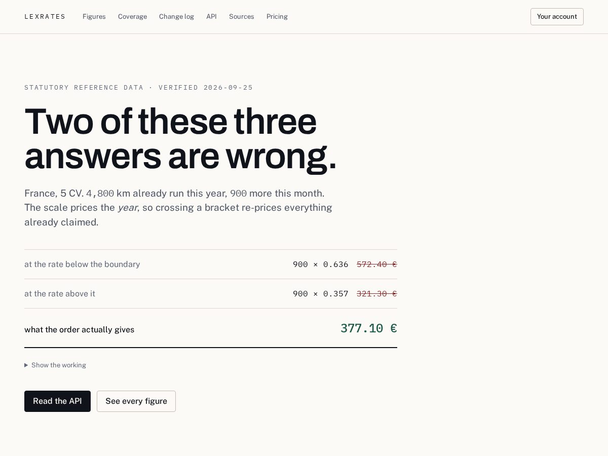 Landing-page snapshot of lexrates.com