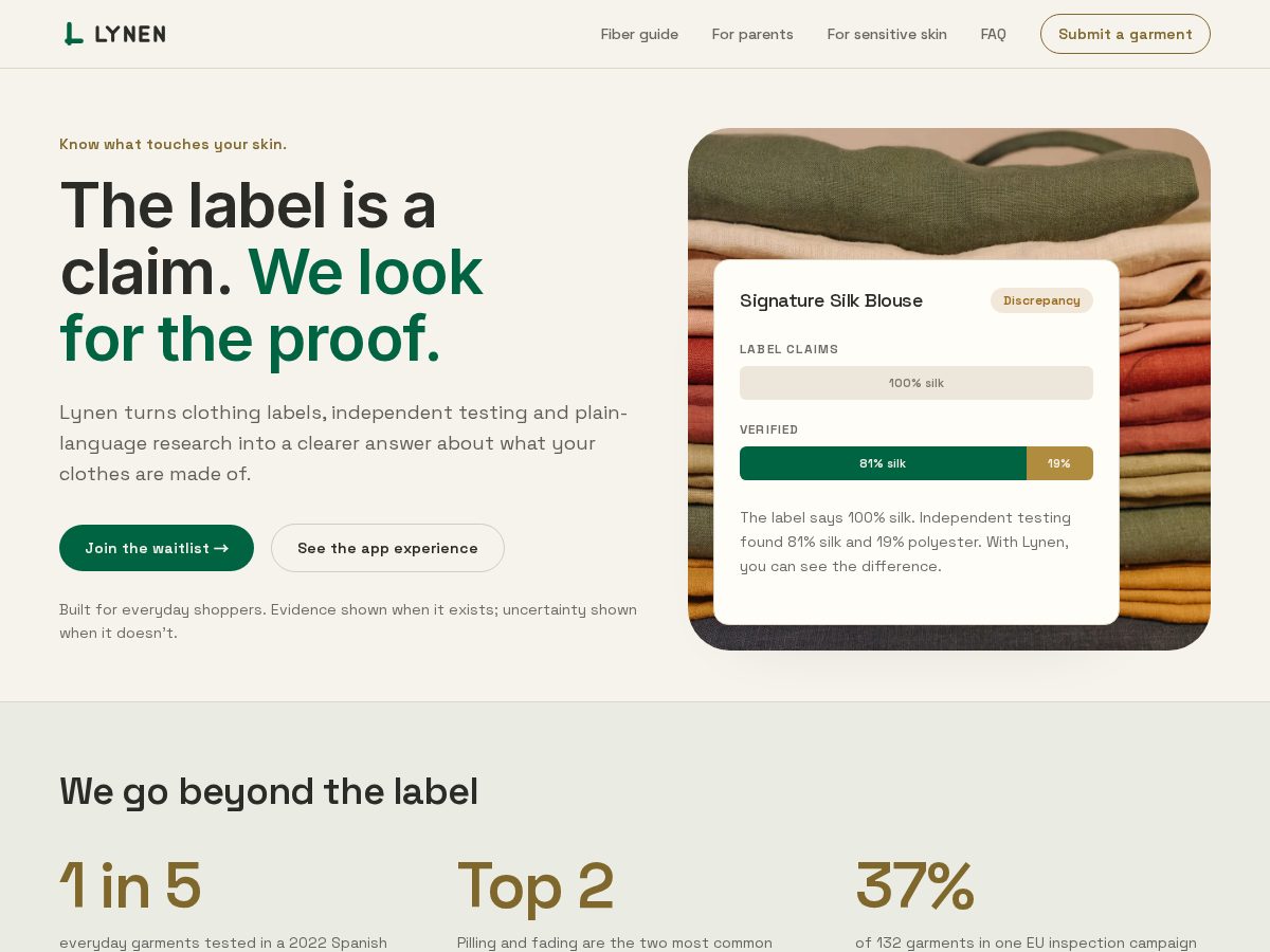 Landing-page snapshot of lynenlabs.com