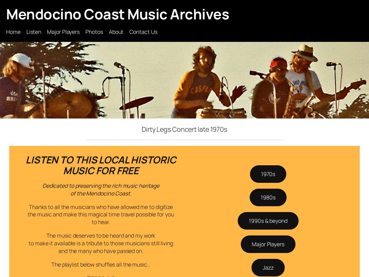 Landing-page snapshot of mendomusic.net