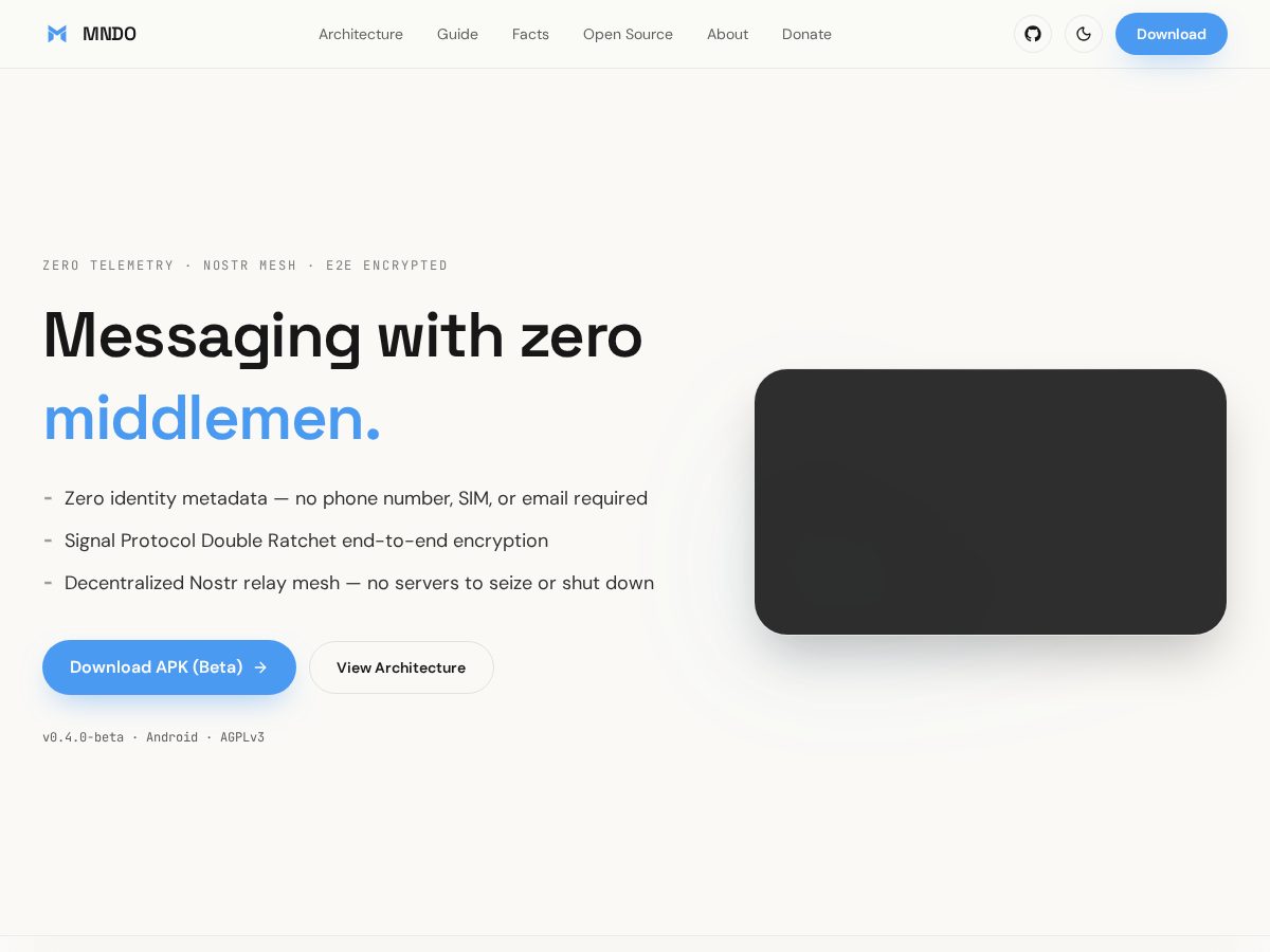 Landing-page snapshot of mndo.online