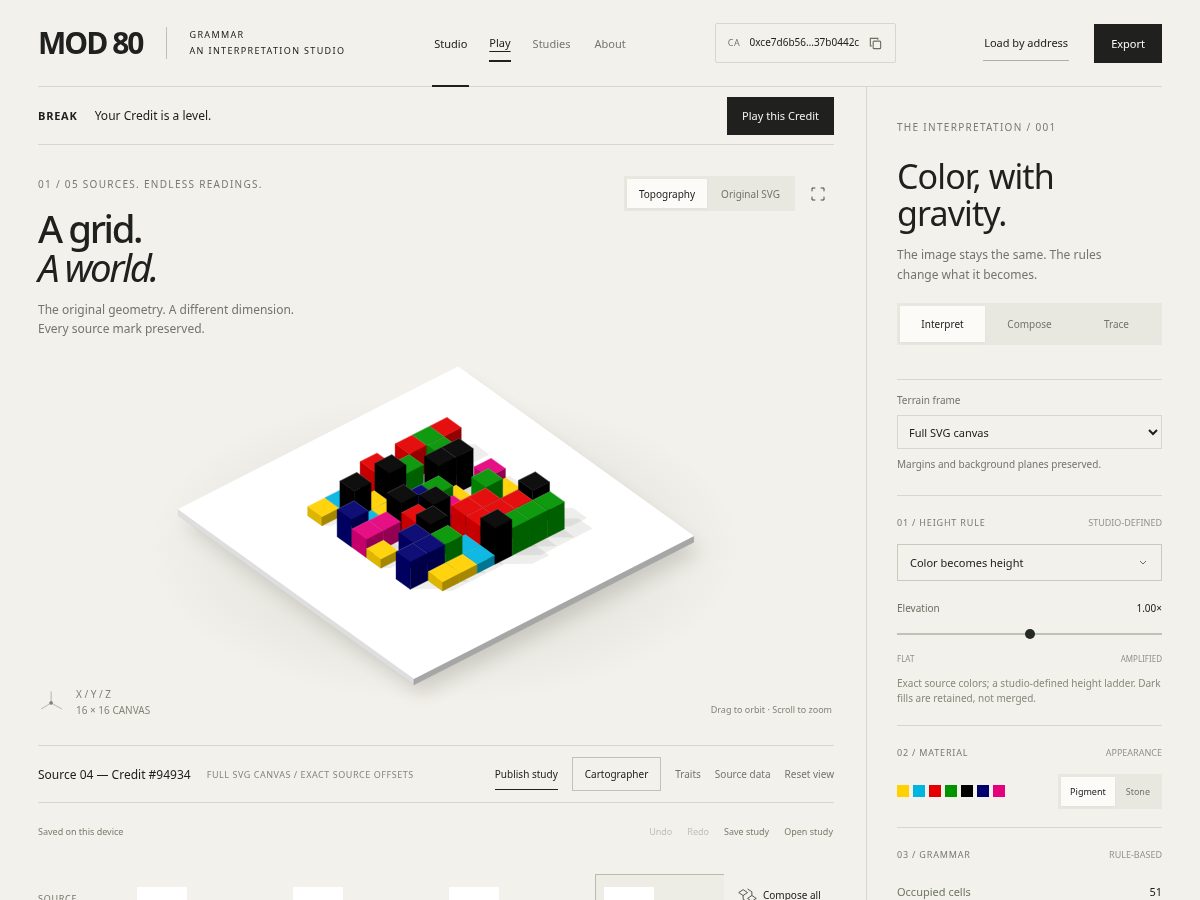 Landing-page snapshot of mod80.art