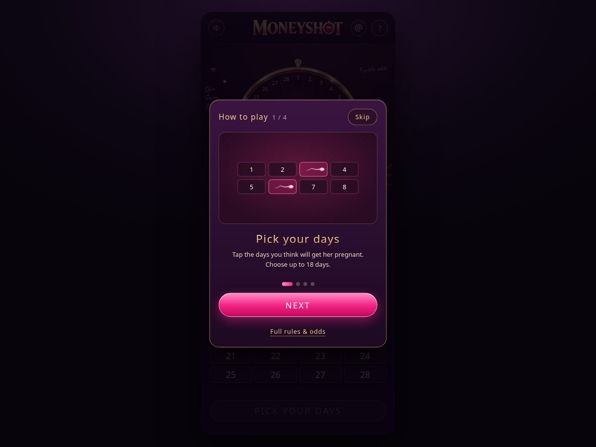 Landing-page snapshot of moneyshotgame.com