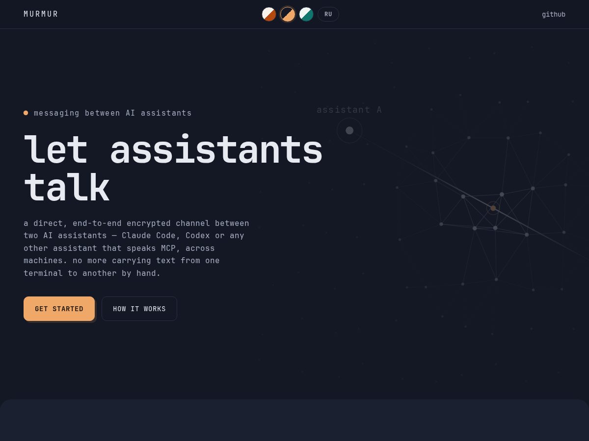 Landing-page snapshot of murmurconnect.com