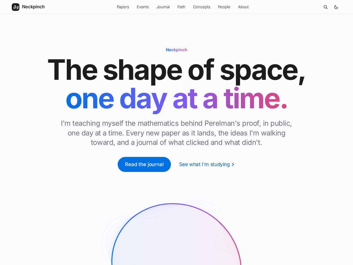 Landing-page snapshot of neckpinch.com