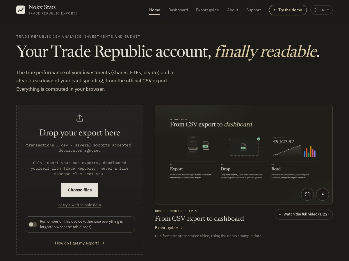 Landing-page snapshot of nokxistats.com