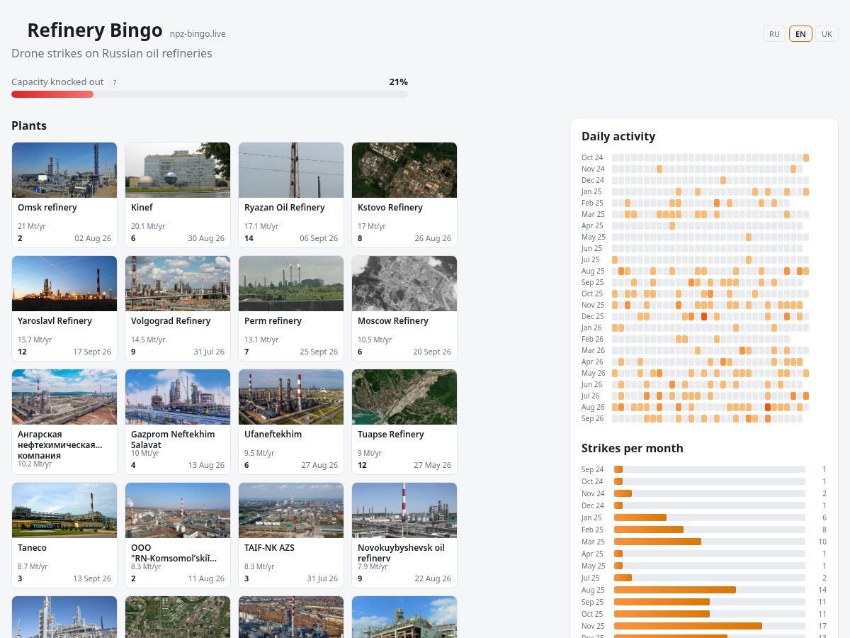 Landing-page snapshot of npz-bingo.live