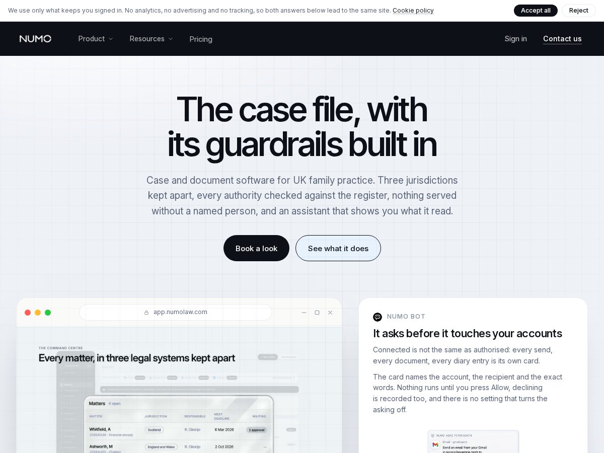 Landing-page snapshot of numolaw.com