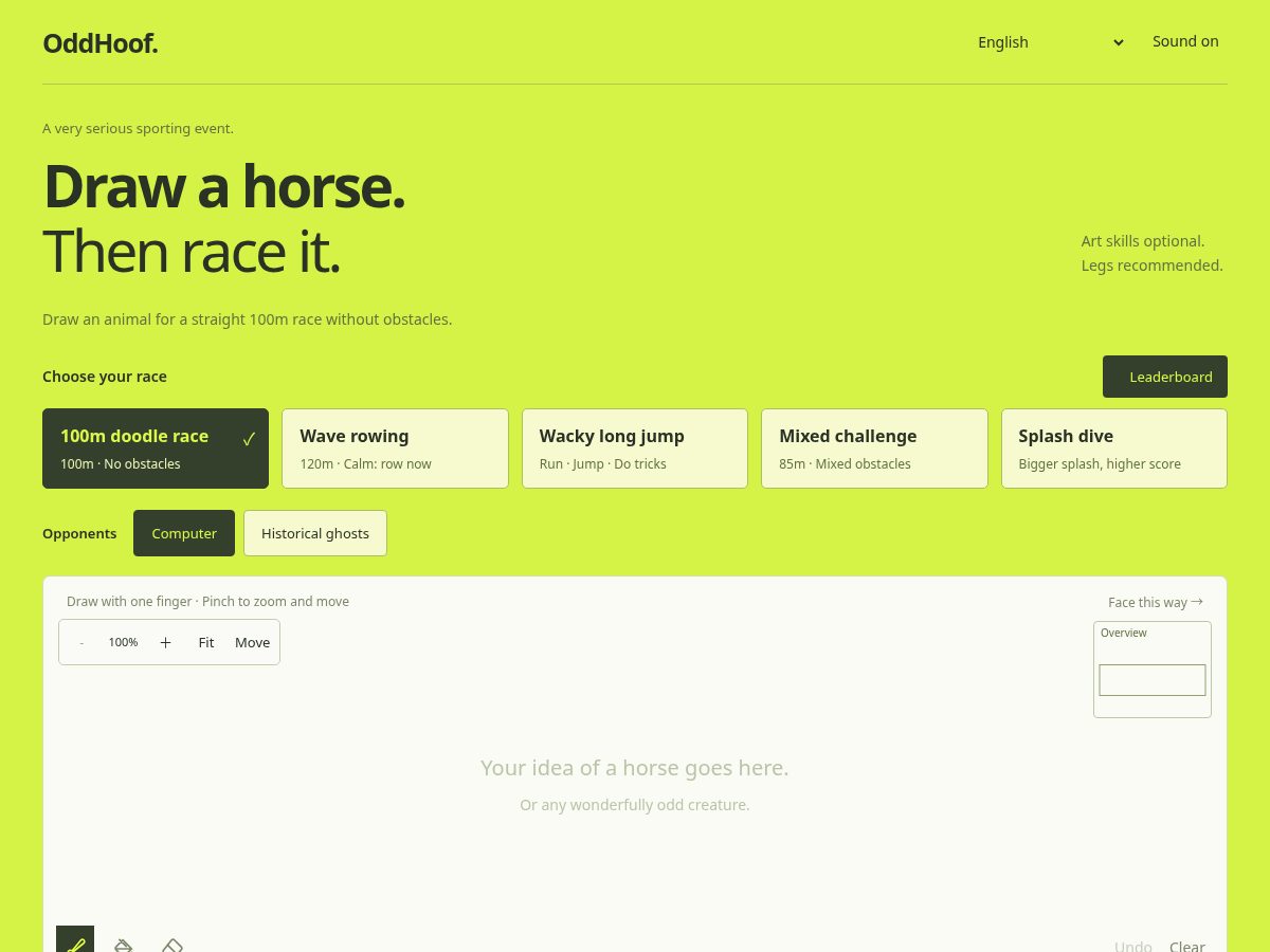 Landing-page snapshot of oddhoof.com