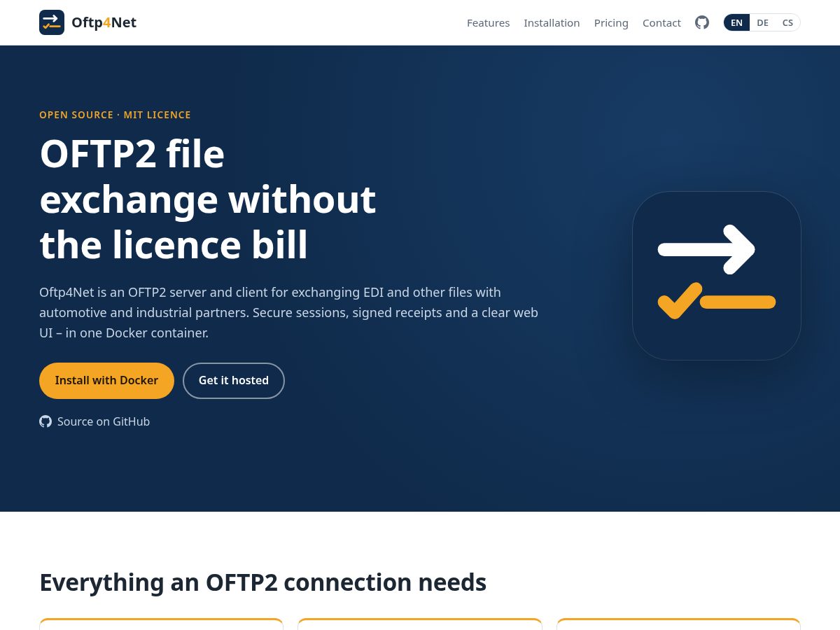 Landing-page snapshot of oftp4net.com