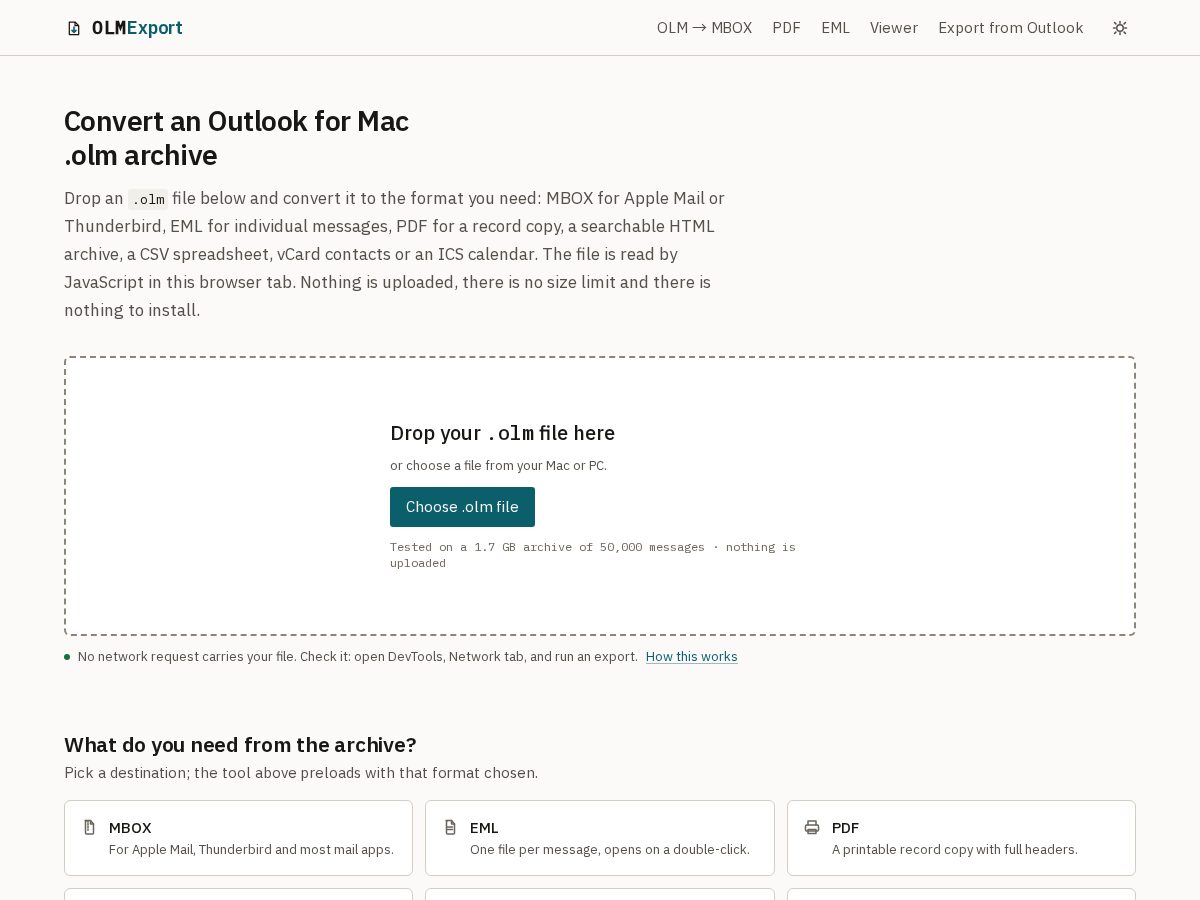 Landing-page snapshot of olmexport.com