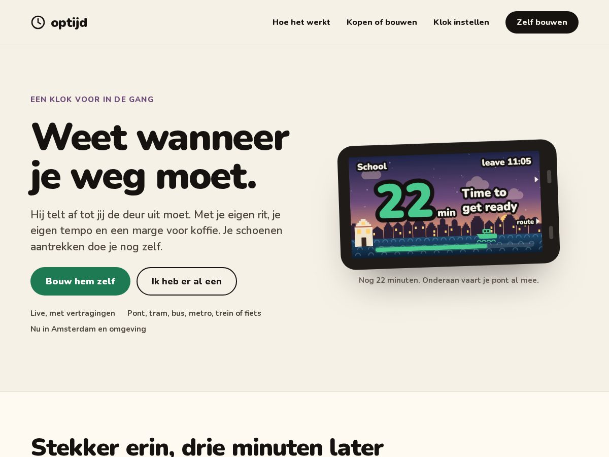 Landing-page snapshot of optijd.net