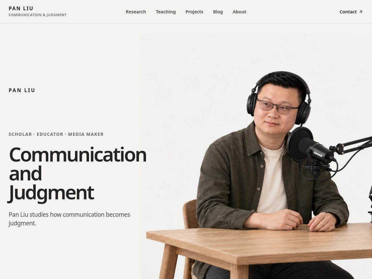 Landing-page snapshot of panjackieliu.com