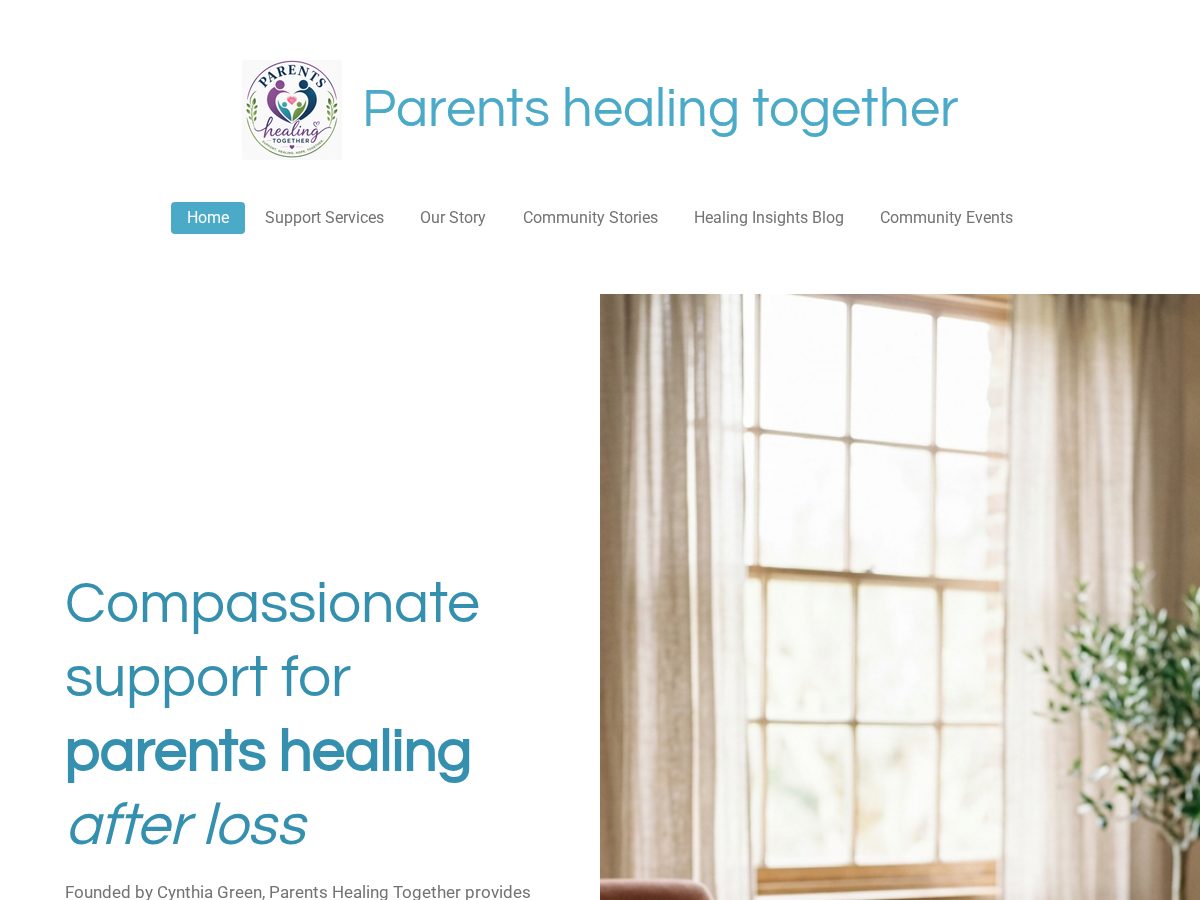 Landing-page snapshot of parents-healing-together.com
