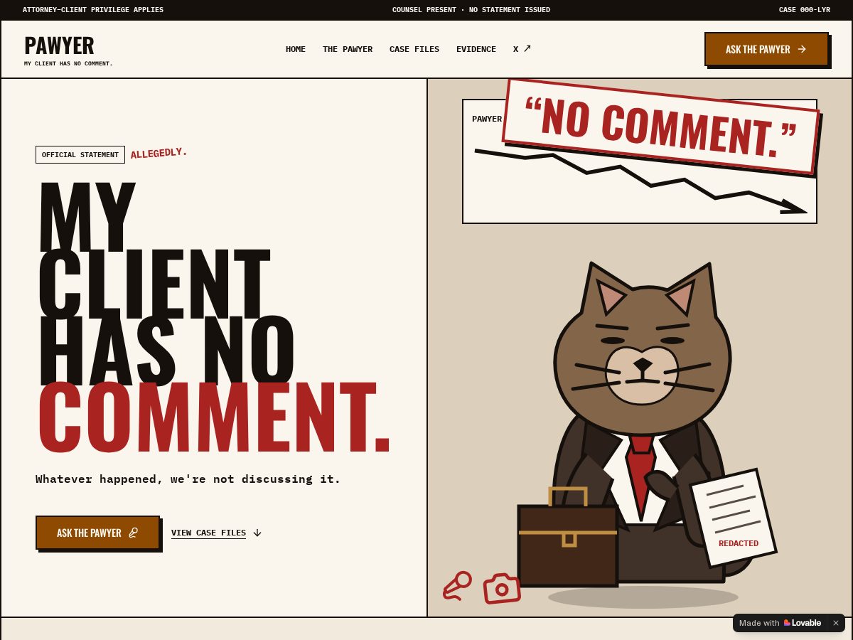 Landing-page snapshot of pawyer.site