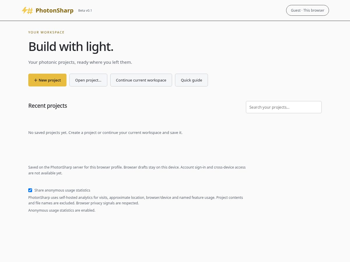 Landing-page snapshot of photonsharp.com