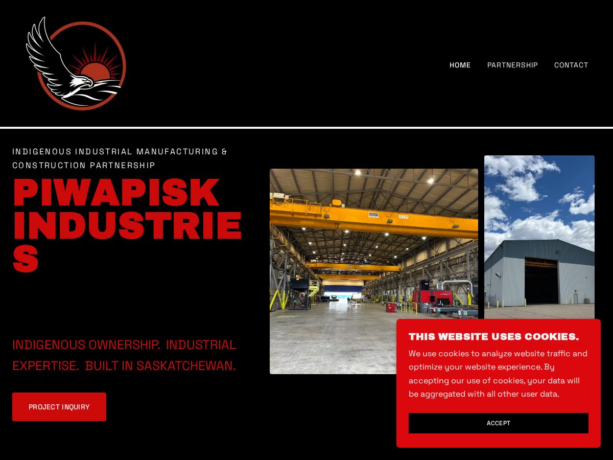 Landing-page snapshot of piwapiskindustries.com