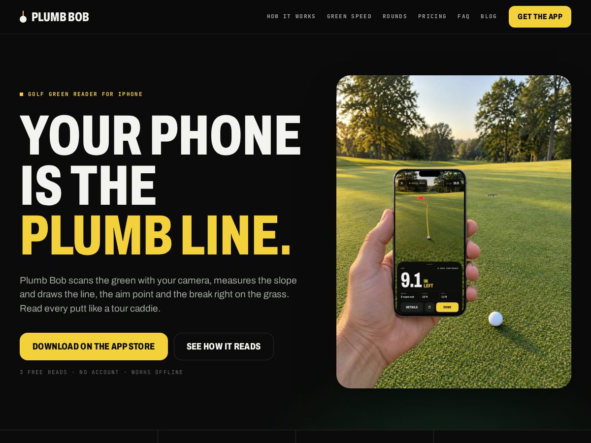 Landing-page snapshot of plumpbob.com