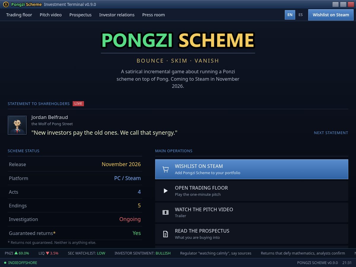 Landing-page snapshot of pongzischeme.com