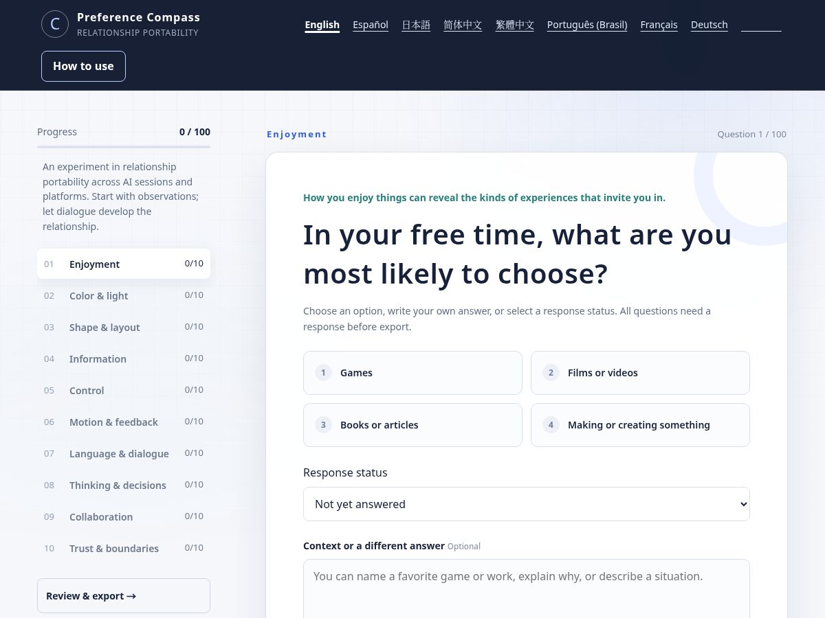 Landing-page snapshot of preferencecompass.info