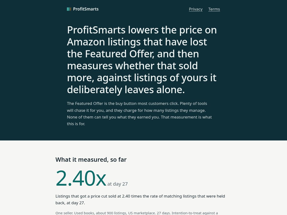 Landing-page snapshot of profitsmarts.app