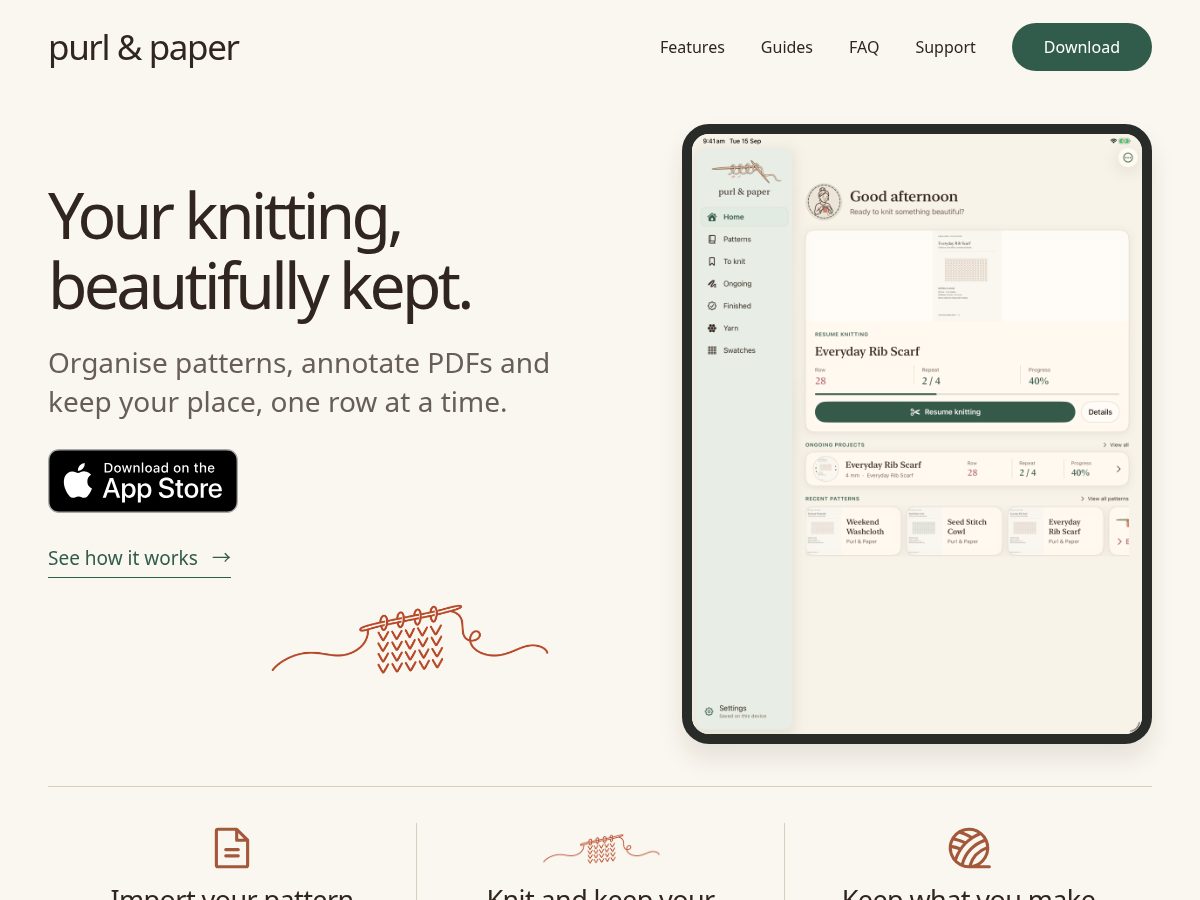 Landing-page snapshot of purlandpaper.com