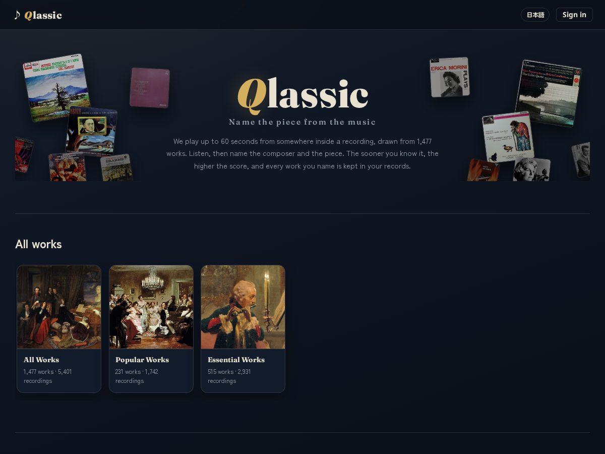 Landing-page snapshot of qlassic.xyz