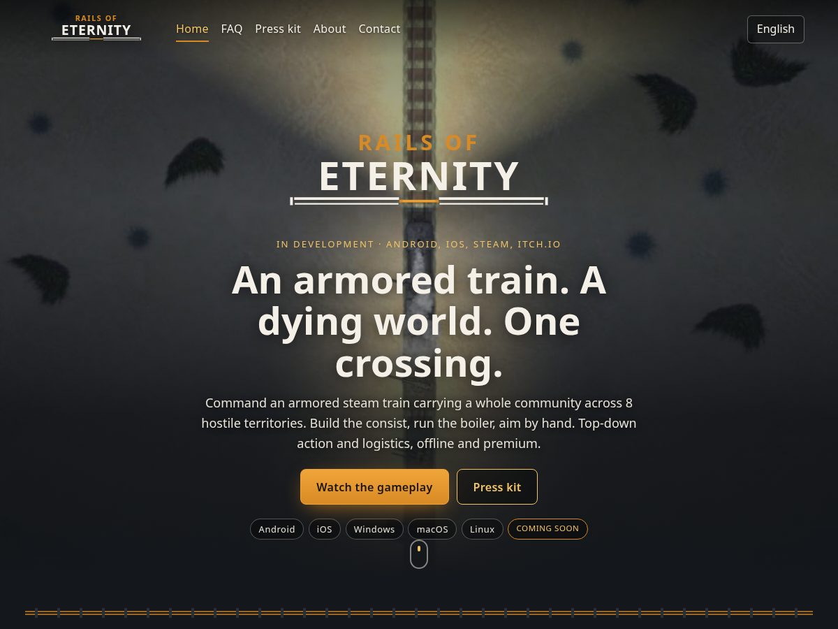 Landing-page snapshot of railsofeternity.com