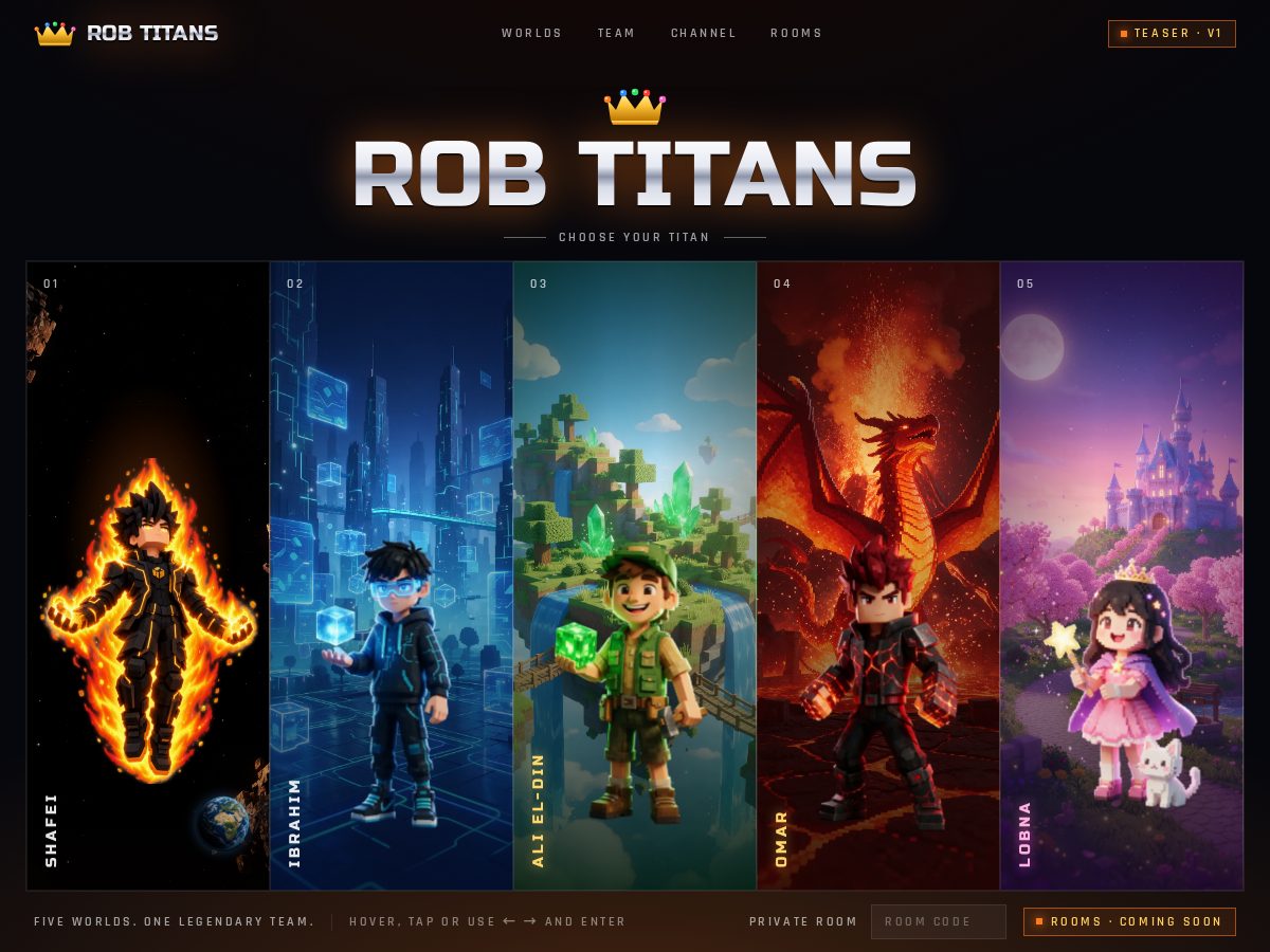 Landing-page snapshot of robtitans.com