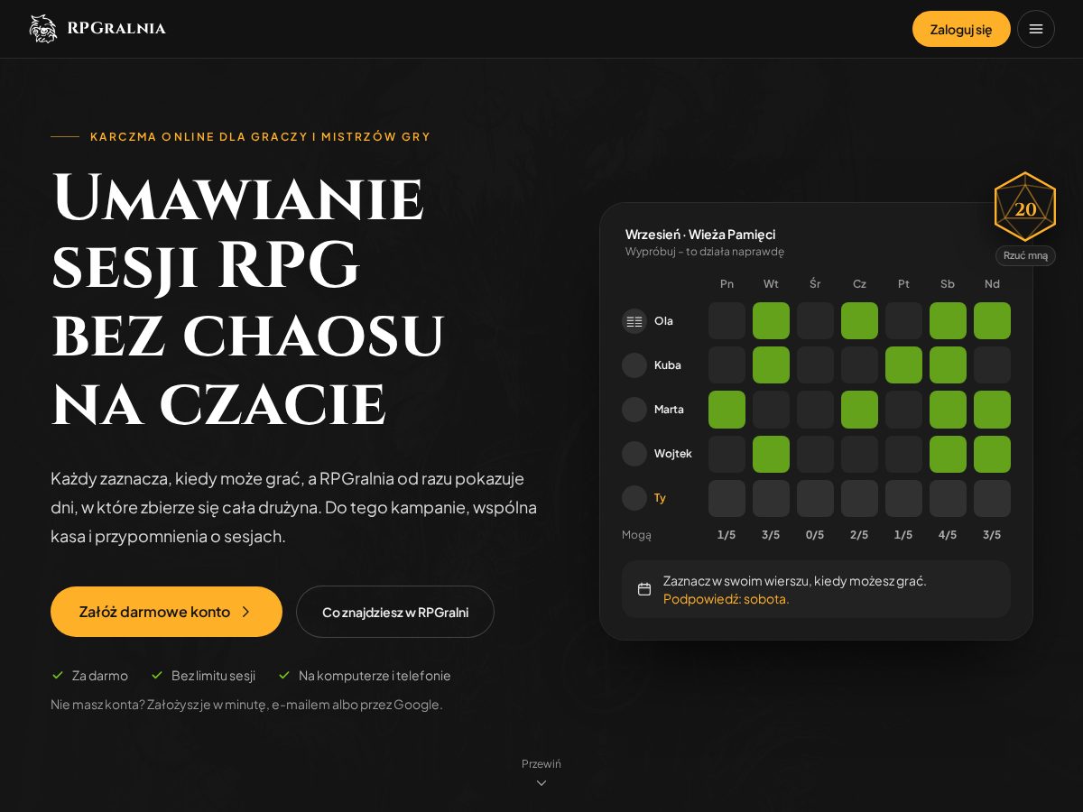 Landing-page snapshot of rpgralnia.com